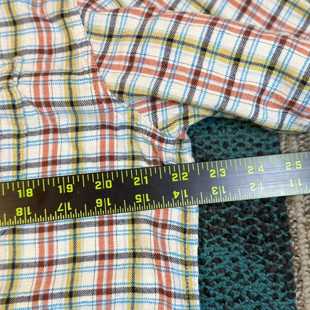 Carbon 2 Cobalt Button Up Shirt Medium Green White‎ Plaid Short Sleeve Mens